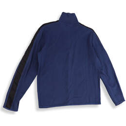 Mens Blue Knitted Mock Neck 1/4 Zip Long Sleeve Pullover Sweater Size M Reg alternative image
