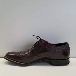 Stacy Adams Ostrich Embossed Oxblood Patent Leather Wingtip Oxford Dress Shoes Men's Size 10 D alternative image