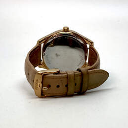 Designer Fossil BQ3185 Gold-Tone Leather Strap Round Dial Analog Wristwatch alternative image