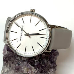 Designer Michael Kors MK2797 Silver-Tone Round White Dial Analog Wristwatch