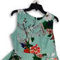 NWT Womens Green Floral Round Neck Knee Length Fit And Flare Dress Size L image number 3