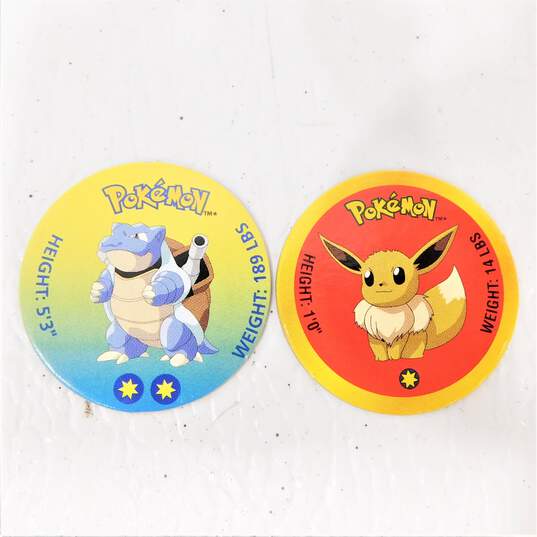 Pokemon Vintage Blastoise & Eevee Nintendo Cardboard Pog Coin Lot of 2 image number 1