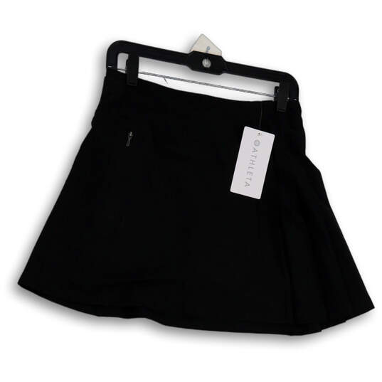 NWT Womens Black Flat Front Pockets Pull-On Short A-Line Skirt Size Small image number 2