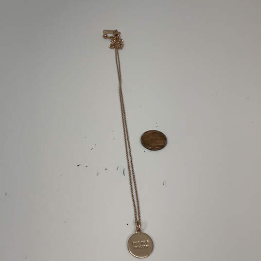 Designer Kate Spade Gold-Tone Link Chain Round Shape Pendant Necklace image number 1
