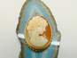 Vintage 14K Yellow Gold Carved Shell Cameo Pendant Brooch 6.3g image number 1