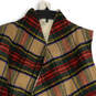 Womens Multicolor Plaid Fleece Sleeveless Open Front Vest Size 2 image number 3