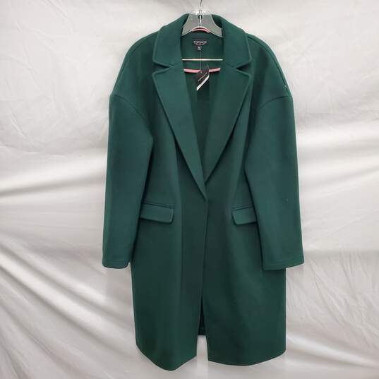 NWT Top Shop WM's Wool Blend Oversized Green Slouchy Jacket Size 10 image number 1