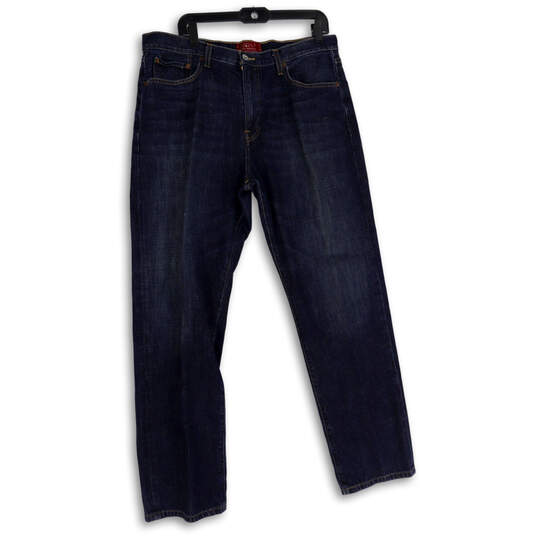 Mens Blue Denim Medium Wash 5 Pocket Design Straight Leg Jeans Size 36x32 image number 1