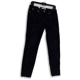 Womens Blue Denim Dark Wash Pockets Regular Fit Skinny Leg Jeans Size 28