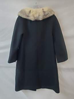 Nordstrom Best Vintage Mink Fur Collar Black Coat alternative image