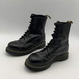 Dr. Martins Mens Black Leather Round Toe Mid Calf Combat Boots alternative image