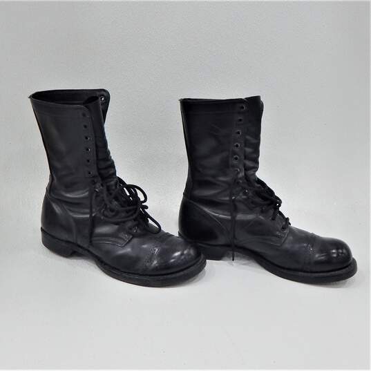 Vintage Corcoran Black Leather Military Combat Cap Toe Jump Boots Mens Size 10 D image number 1