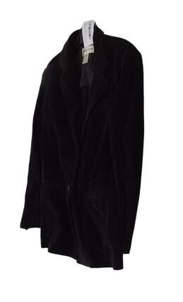 Womens Black Long Sleeve Notch Lapel 2 Button Blazer Jacket Size 8