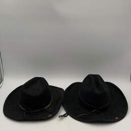 Lot Of 2 Bullhide Mens Black Wide Brim Western Cowboy Hats Size Large