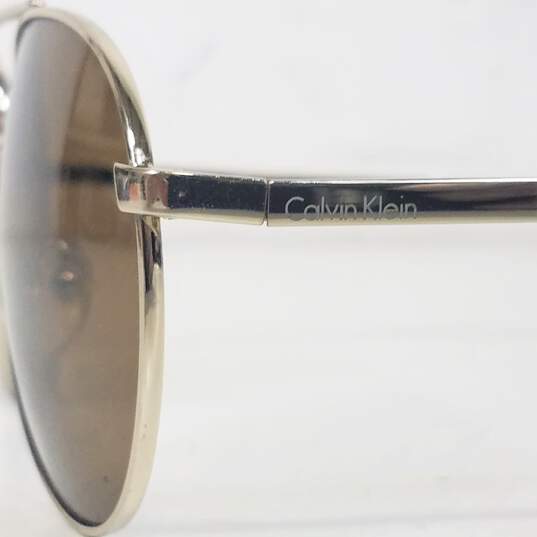 Calvin Klein Silver Aviator Sunglasses image number 6