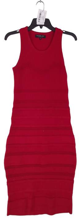 Womens Red Sleeveless Scoop Neck Pullover Bodycon Dress Size Small