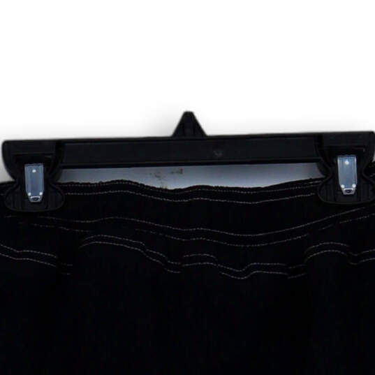 Womens Black Flat Front Elastic Waist Drawstring Athletic Shorts Size Large image number 4