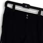 Womens Black Flat Front Slash Pocket Drawstring Hem Capri Pants Size 8 image number 3