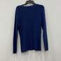 Womens Blue Long Sleeve Round Neck Henley Sweater Size XL image number 2
