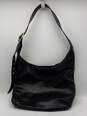 Authentic Womens Black Leather Adjustable Strap Inner Pockets Hobo Bag image number 3