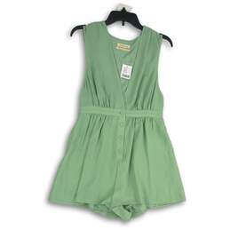 NWT Urban Outfitters Womens Green Check Sleeveless One-Piece Romper Size M