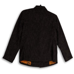 NWT Womens Brown Black Long Sleeve Notch Lapel Three Button Blazer Size 1 alternative image