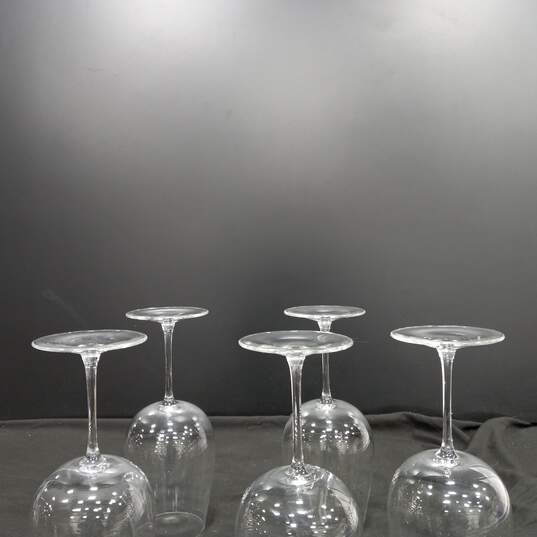 5pc. Set of Clear Crystal Wide Rim Wine Glasses/Goblets image number 4