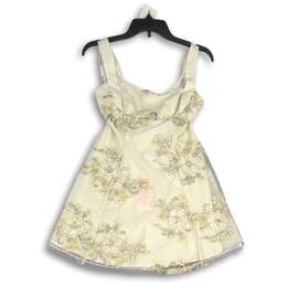JJ's House Womens White Gold Sequin Square Neck Pullover Mini Dress Size M