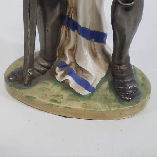Porcelain Knight Figurine Vintage Figural Medieval Statue image number 7