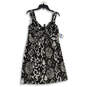 NWT Womens Black White Pleated Sweetheart Neck Pullover A-Line Dress Sz XL image number 1