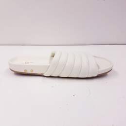 Beek Anthropologie Skimmer White Leather Slide Sandals Shoes Women's Size 7 B