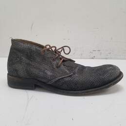 AllSaints Snakeskin Embossed Leather Ankle Lace Boots Men's Size 41