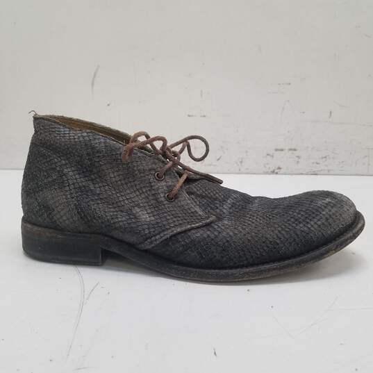 AllSaints Snakeskin Embossed Leather Ankle Lace Boots Men's Size 41 image number 1
