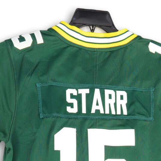 Mens Green Yellow Green Bay Packers Bart Starr #15 NFL Football Jersey Sz M image number 4