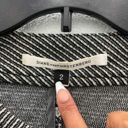 Diane Von Furstenberg Womens Multicolor Knitted Four Button Blazer Size 2 W/ COA alternative image