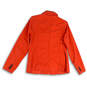 Womens Orange Notch Collar Long Sleeve Button Front Jacket Size Large image number 2