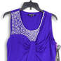 NWT Womens Blue Sleeveless Round Neck Short Fit & Flare Dress Size 12 image number 3