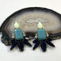 Designer J. Crew Gold-Tone Multicolor Stones Floral Stud Earrings image number 1