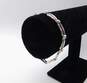 10K White Gold Puffed Etched & Brushed Textured Bar Linked Bracelet For Repair 5.1g image number 1