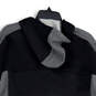 Mens Gray Black Long Sleeve Ribbed Full-Zip Hoodie Size Medium image number 4