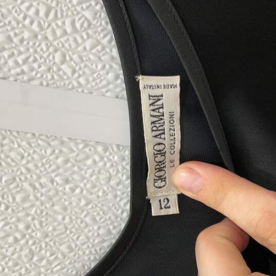 Giorgio Armani Womens Black Round Neck Sleeveless Pullover Tank Top Size 12 image number 3