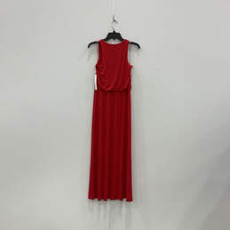 NWT Womens Red Round Neck Sleeveless Pullover Long Maxi Dress Size XS alternative image