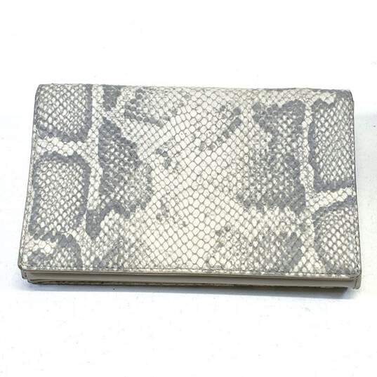 AllSaints Snake Embossed Flap Card Wallet Crossbody Bag image number 1