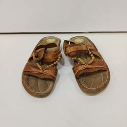 Earth Stone Brown Leather Sandals Size 8.5