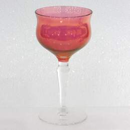 Set Of 6 Vintage MCM Mid Century Modern Cranberry Glass Cordial Glasses alternative image