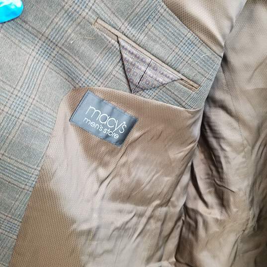 Michael Kors Men's Brown Plaid Suit Jacket Size 44L image number 5