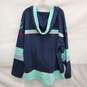 Seattle NHL Kraken Cotton & Polyester Blue & Aqua Hooded Jersey Size L image number 2
