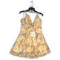 NWT Womens Multicolor Floral Ruffle V-Neck Sleeveless Short A-Line Dress Size L image number 1