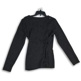 NWT White House Black Market Womens Black Long Sleeve Pullover Blouse Top Size M alternative image