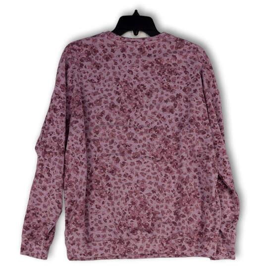 Womens Purple Studio to Street Print Crew Neck Pullover Sweatshirt Size M image number 2